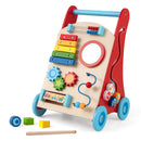 Wooden Activity Push Walker with Music, Puzzles and Storage — Red — image 2