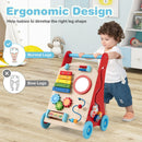 Wooden Activity Push Walker with Music, Puzzles and Storage — Red — image 3
