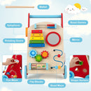 Wooden Activity Push Walker with Music, Puzzles and Storage — Red — image 5