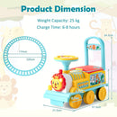 6V Electric Kids' Ride-On Train Toy with Track & 6 Wheels - Blue - product detail 3