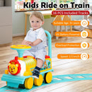 6V Electric Kids' Ride-On Train Toy with Track & 6 Wheels - Blue - product detail 2
