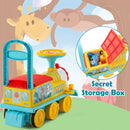6V Electric Kids' Ride-On Train Toy with Track & 6 Wheels - Blue - product detail 7