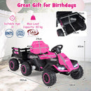Ride-On Tractor with Detachable Trailer 24V Kids Electric Vehicle with Parent Remote - Pink - product detail 4