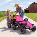 Ride-On Tractor with Detachable Trailer 24V Kids Electric Vehicle with Parent Remote - Pink - product detail 10