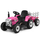 12V Kids' Ride-On Tractor with Trailer and Remote Control - Pink - product detail 13