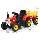 12V Kids' Ride-On Tractor with Trailer and Remote Control - Red - product detail 3