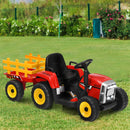 12V Kids' Ride-On Tractor with Trailer and Remote Control - Red - product detail 8