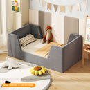 Grey toddler floor bed front view