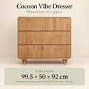 Cocoon Vibe Sandstone dresser dimensions: 99.5 × 50 × 92 cm