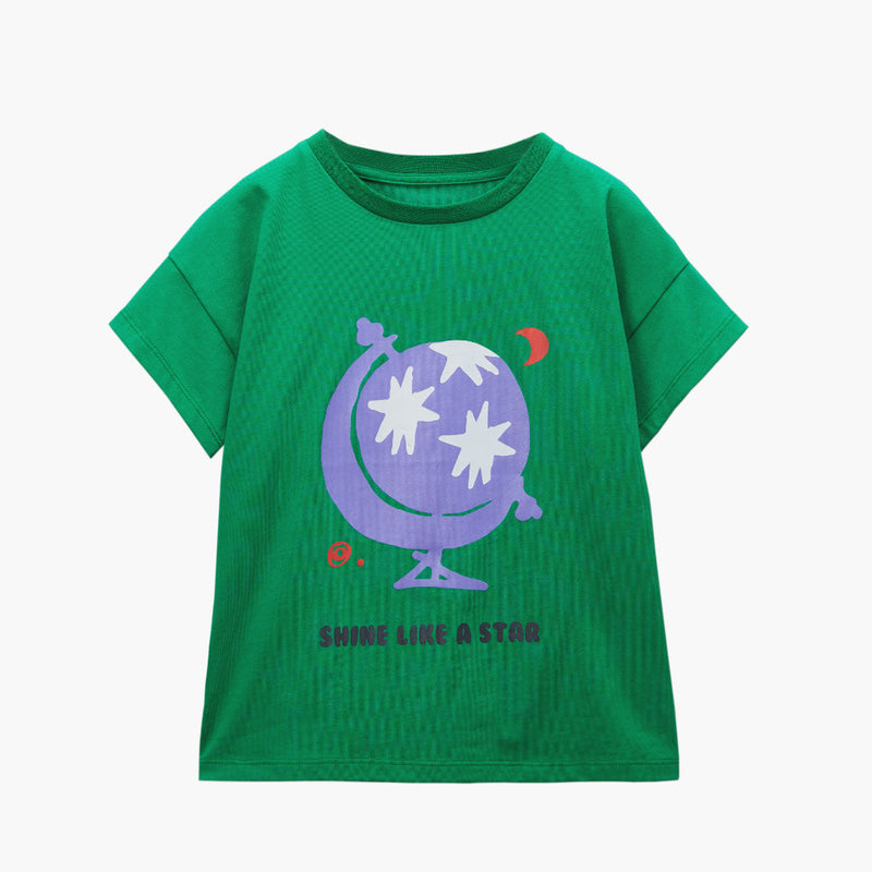 Shine Like A Star Printed Short Sleeved T-Shirt