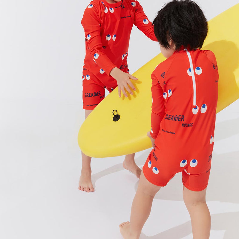 Pac-Man Letter Printed One-Piece Swimwear