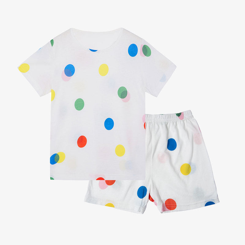 Polka Dots Short Sleeved Pajamas Set