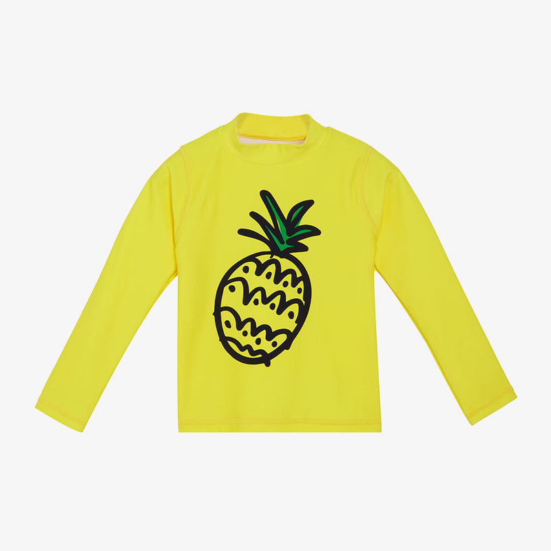 Pineapple Printed Long Sleeved Swimwear