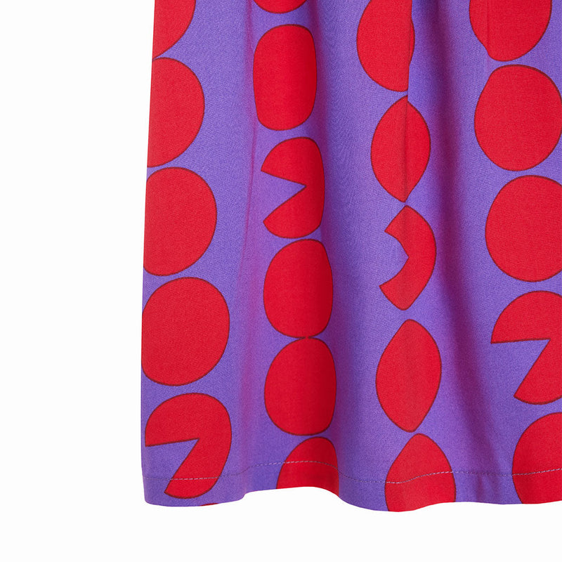 Pac-Man A-line Printed Ruffled Sleeveless Dresses