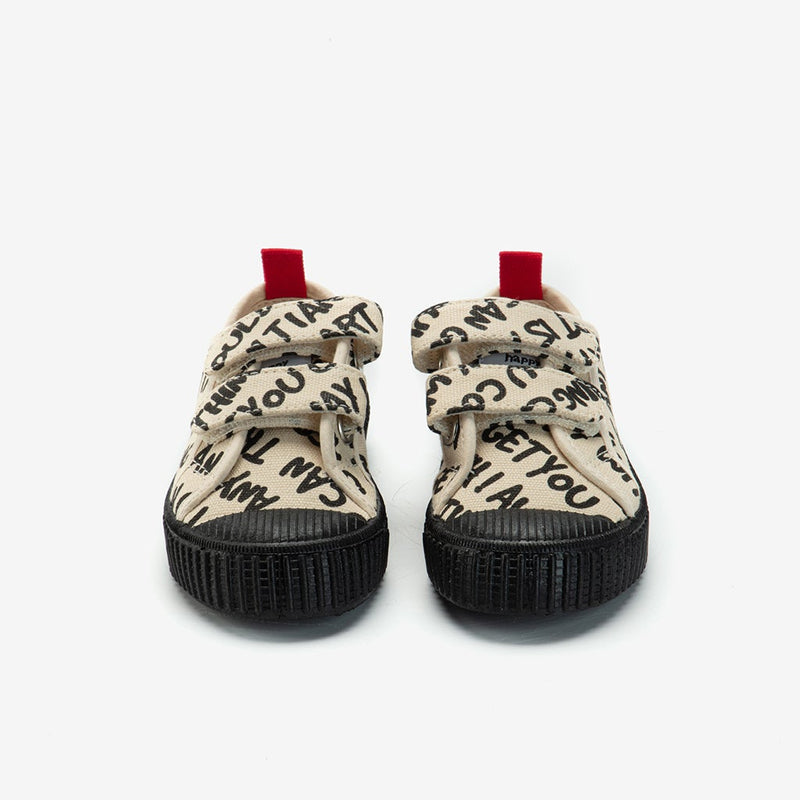 Letters Printed Velcro Canvas Shoes