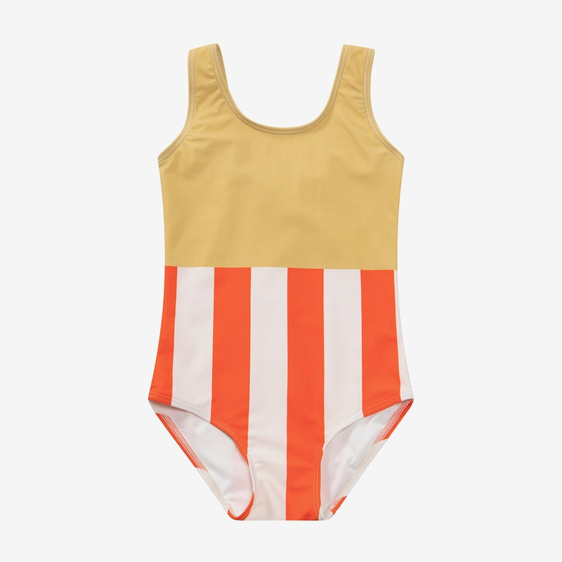 Color Block Striped One-Piece Swimsuit