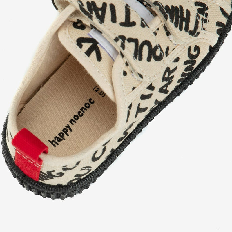 Letters Printed Velcro Canvas Shoes