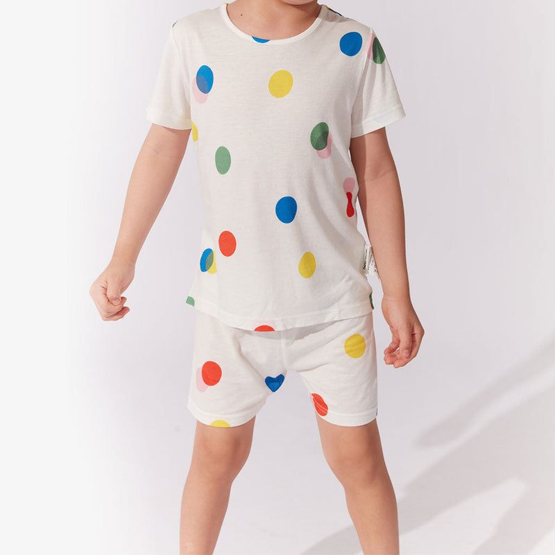 Polka Dots Short Sleeved Pajamas Set