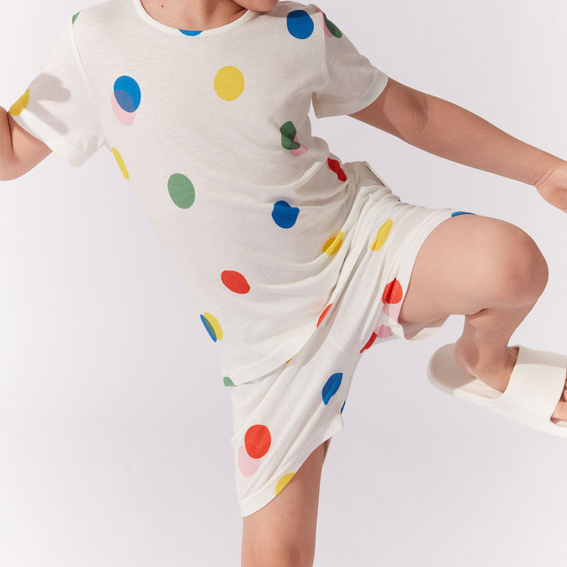 Polka Dots Short Sleeved Pajamas Set