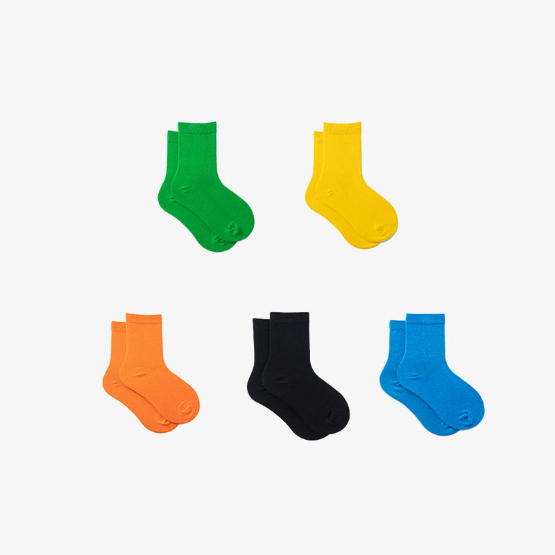 Adult Toddler Kids Solid Color Mid Tube Socks