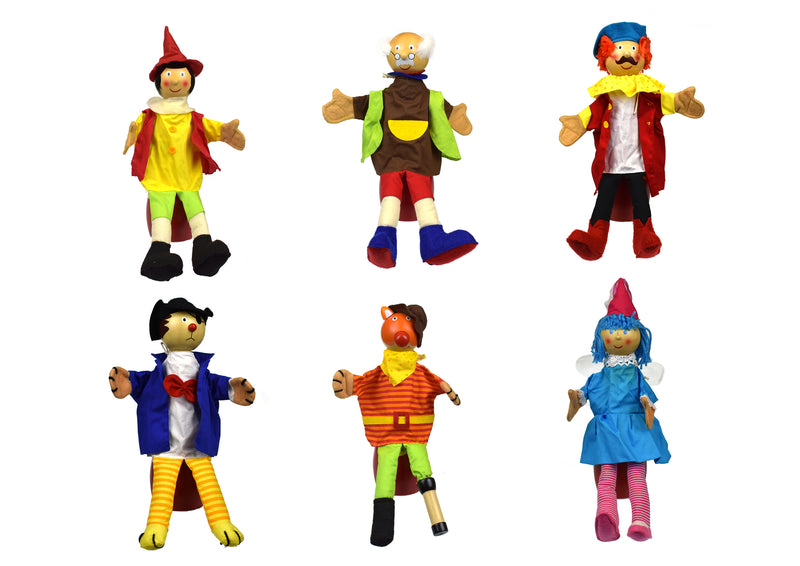 PINOCCHIO CHARACTER HAND PUPPET SET OF 6