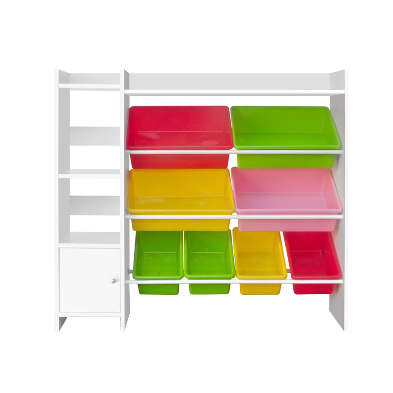 Keezi Kids 8 Bin Compartment Toy Shelf Organiser
