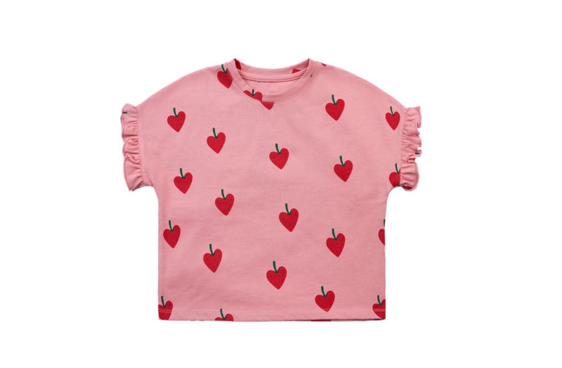 Toddler Girl Strawberry print designed T-shirt
