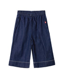 Toddler Girl Dark Denim Extra Wide Comfy Designed Pants