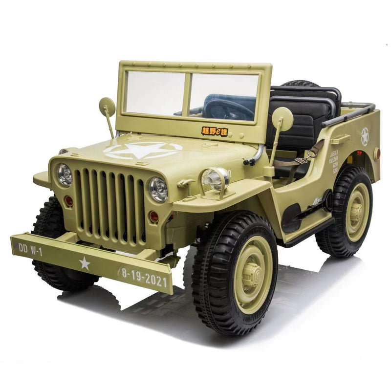 Little Riders Kids Ride On Car 24V Military Jeep