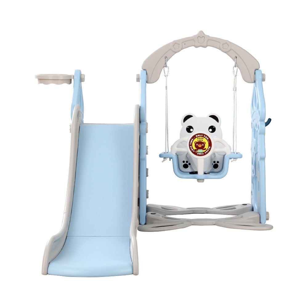 Keezi Kids 170cm Slide and Swing Set Playground Basketball Hoop Ring O