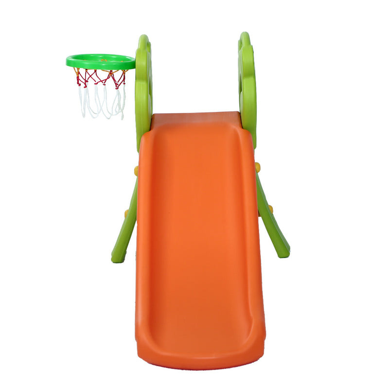 Keezi Kids Slide Basketball Hoop Activity Center Outdoor Toddler Play Set Orange