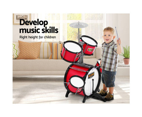 Keezi Junior Kids 7 Piece Drum Set