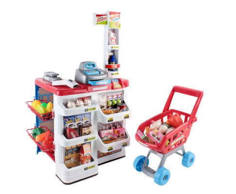 Keezi 24 Piece Kids Supermarket Grocery Toy Set