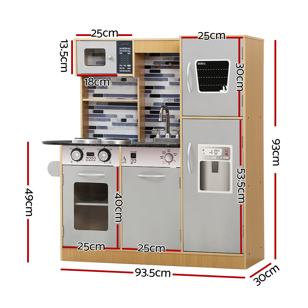 Keezi Kids Kitchen Wooden Pretend Play Set Toys Food Cooking Children