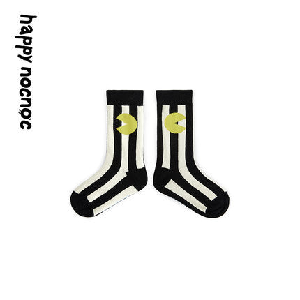 Pac-Man Striped Mid Tube Socks