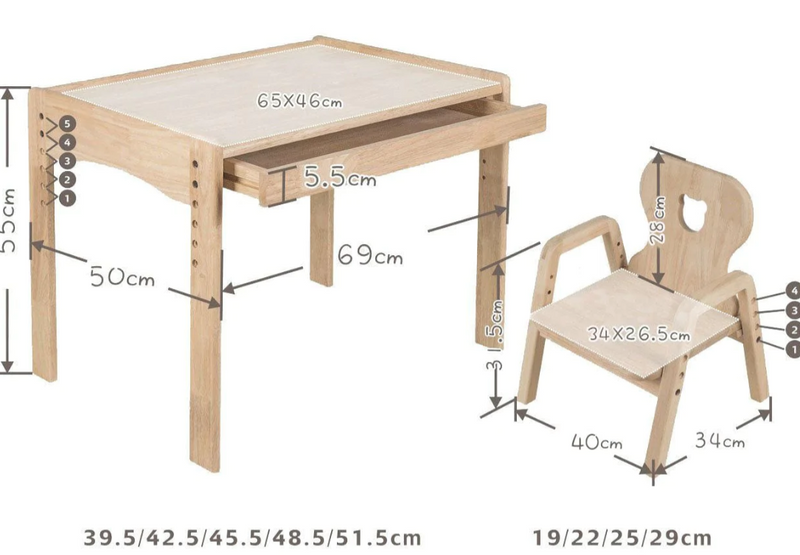 My Duckling KAYA Primary Adjustable Table and Chair Set - Duck