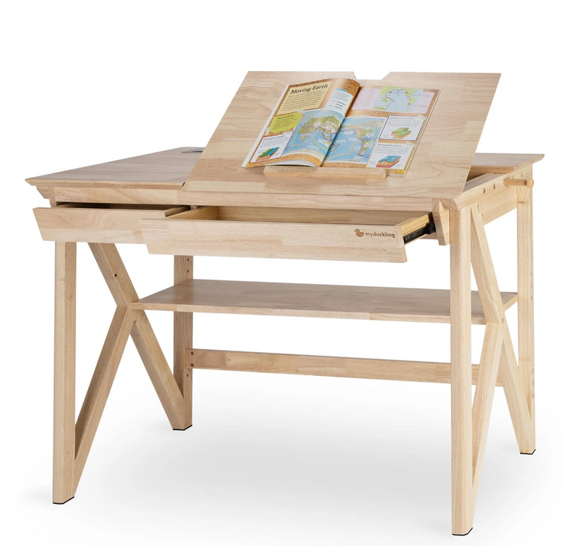 My duckling NALA Solid Wood Study Desk With Easel
