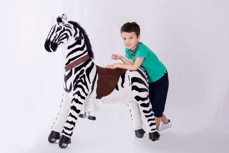 Little Riders Kids Ride On Zebra Animal Toy