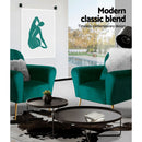 Artiss Armchair Lounge Chair Accent Armchairs Chairs Sofa Green Cushion Velvet