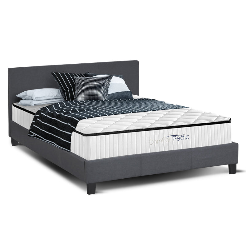 Azure Bed Frame + Comforpedic Mattress + 250GSM Bamboo Quilt Package Deal Set - Double