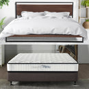 Azure Wood Bed Frame With Comforpedic Mattress Package Deal Bedroom Set - Double - White  Brown