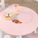 Round Table and 2 Chair Set for children (White and Pink)