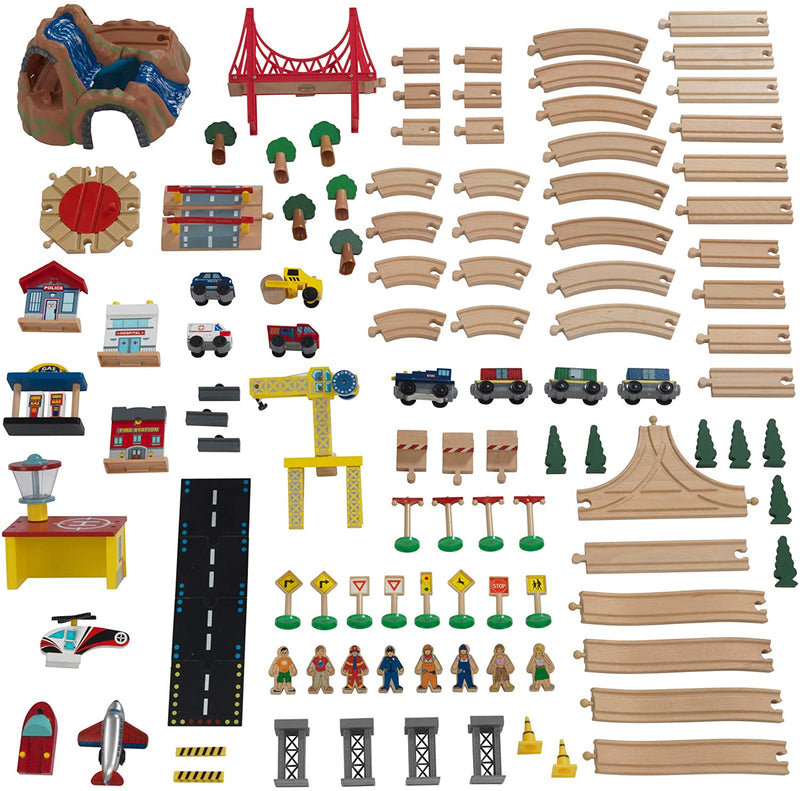 Adventure Town Railway Train Set & Table with EZ Kraft Assembly for kids