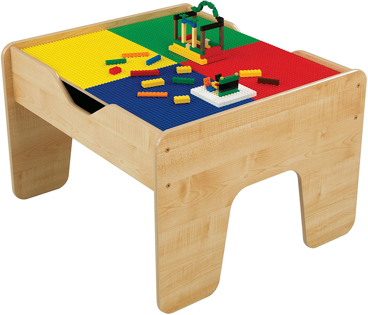 Lego Compatible 2 in 1 Activity Table for kids Natural