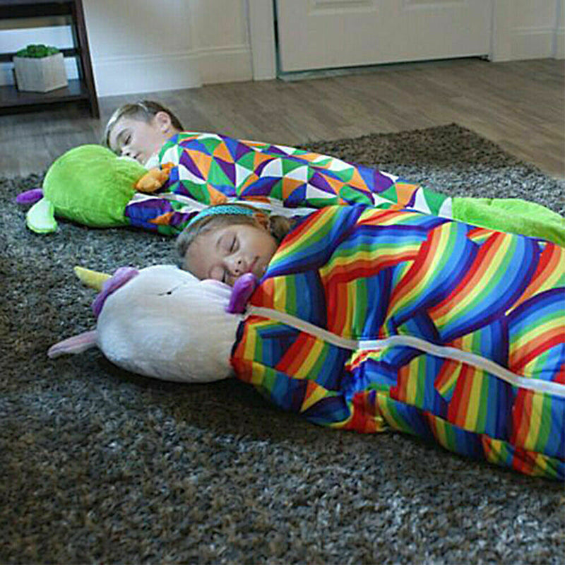 Large Size Happy Sleeping Bag Child Pillow Birthday Gift Camping Kids Nappers Green