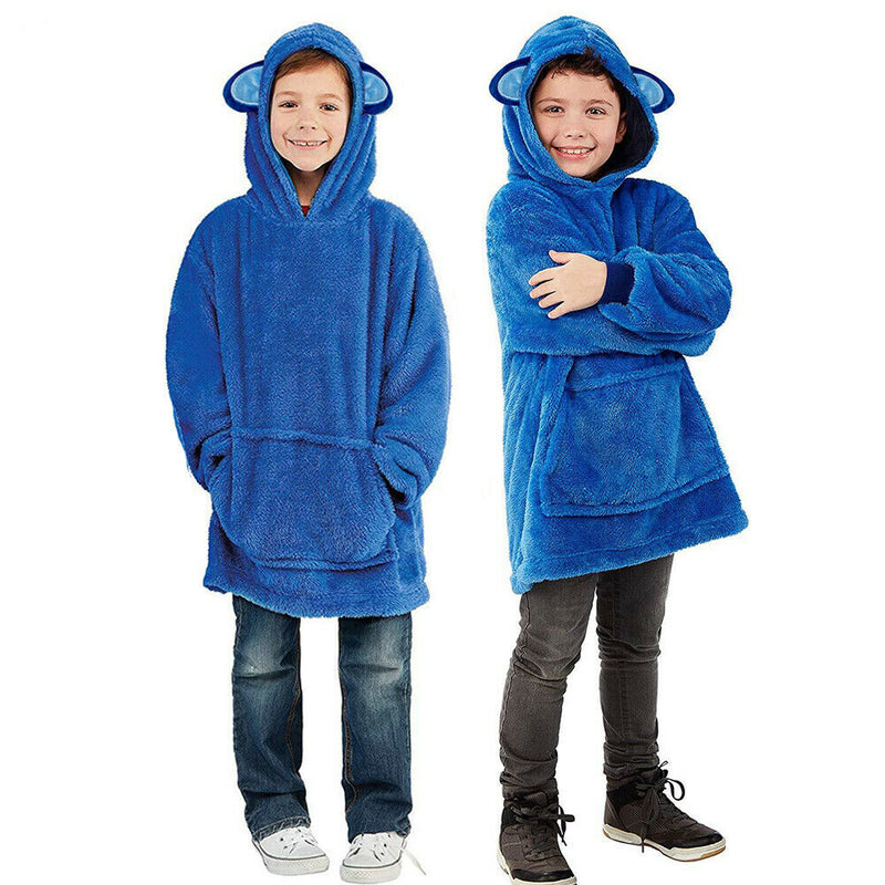 Kids Comfy Blanket Hoodie Ultra Plush Giant Sweatshirt Huggle Fleece Warm Hooded