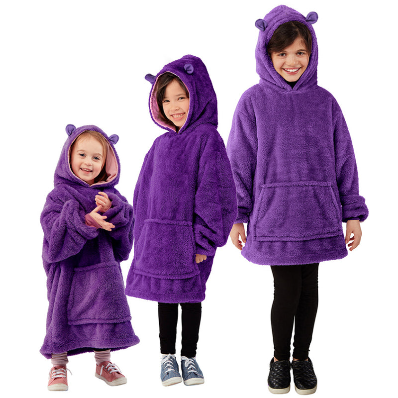 Kids Comfy Blanket Hoodie Ultra Plush Giant Sweatshirt Huggle Fleece W