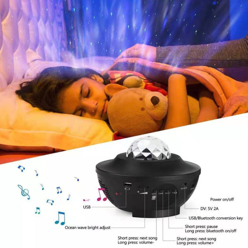 LED Galaxy Starry Night Light Projector Ocean Star Sky Party Baby Kids Room Lamp
