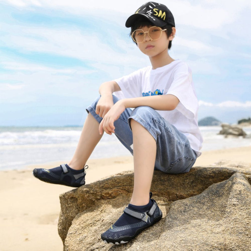 Kids Water Shoes Barefoot Quick Dry Aqua Sports Shoes Boys Girls - Blue Size Bigkid US2=EU32