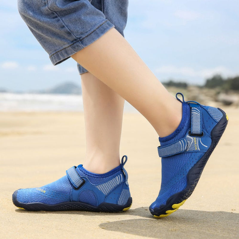 Kids Water Shoes Barefoot Quick Dry Aqua Sports Shoes Boys Girls - Klein Blue Size Bigkid US4 = EU36